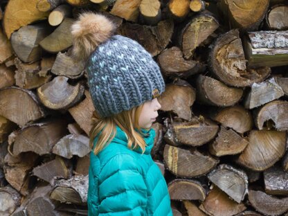 Wool Chunky Fair Isle Pompom Hat