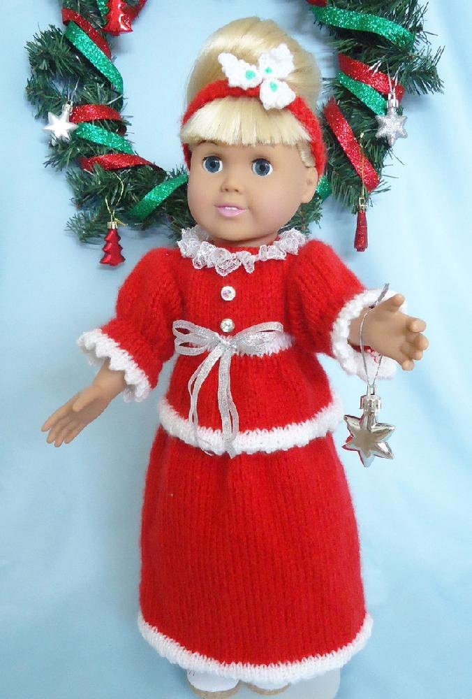 white christmas dresses 2-Piece Christmas Dress & Hair Band Set for 18-Inch Dolls – CRAZE