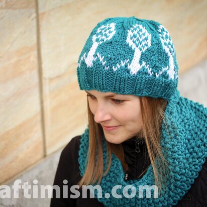 Phage Patterned Knit Hat - knitting pattern