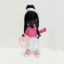 Snowboard doll pattern, amigurumi doll with clothes