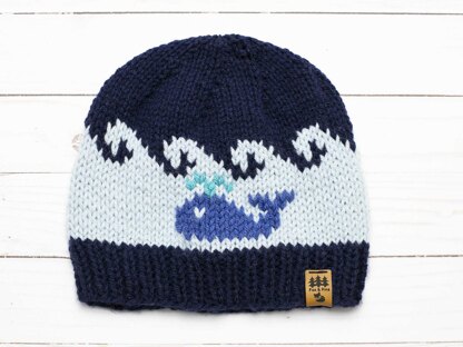 Whale + Wave Hat Toque Beanie