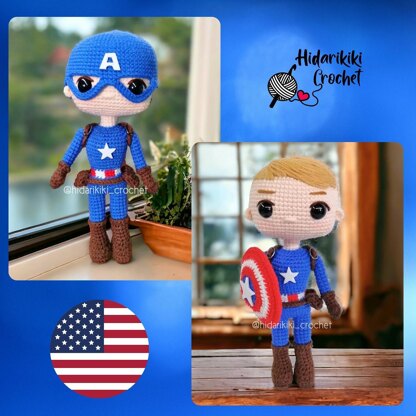 CAPTAIN AMERICA amigurumi doll