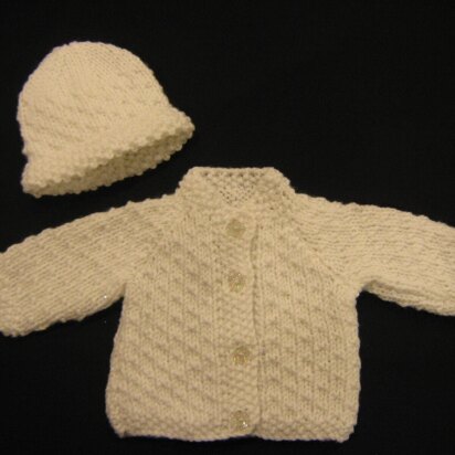 Premature Baby Cardigan/ Jacket & Hat Knitting Pattern DK Dot Design