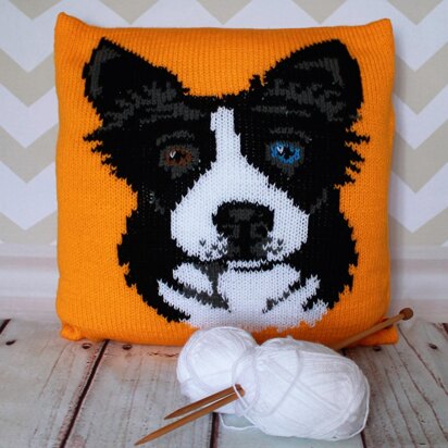 Border Collie/Sheepdog Cushion Cover - knitting pattern