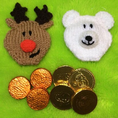 Christmas Reindeer and Polar Bear Coin/Choc Bags