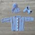 Lola Baby Cardigan Hat and Booties Set