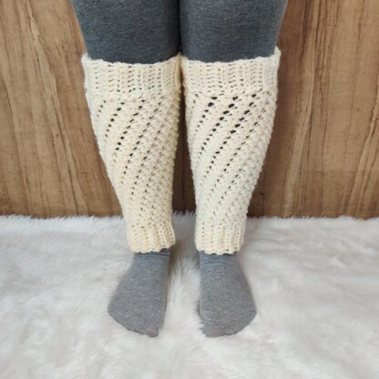 White Winter Leg Warmers