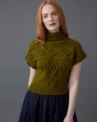 "Frances" - Top Knitting Pattern For Women in Debbie Bliss Cashmerino Aran