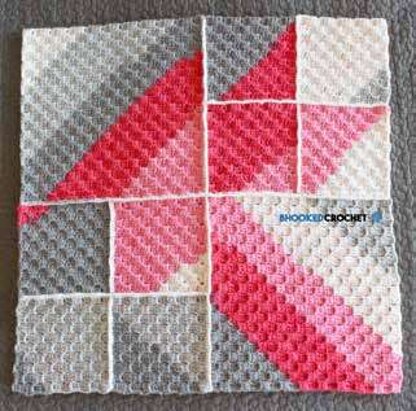 Geometric Crochet Baby Blanket in Bernat Pop! - Downloadable PDF