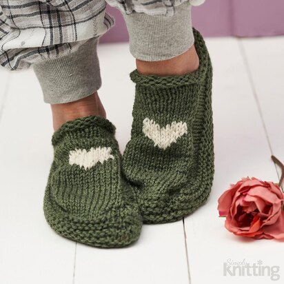 Heart and Sole Slippers - knitting pattern