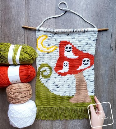 Ghostly Mushroom Wall Hanging