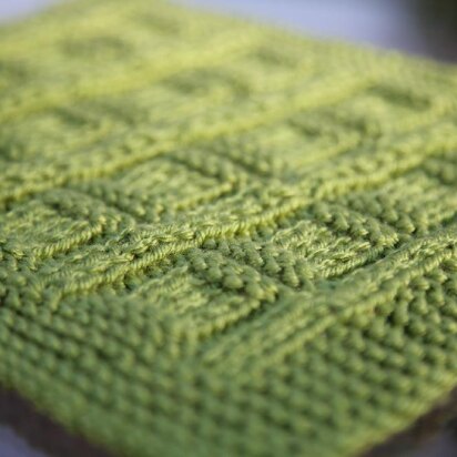 Green Mama Squares blanket - knitting pattern