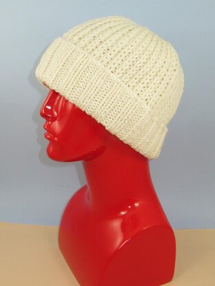 Chunky 2x2 Rib Cuff Fishermans Rib Beanie Hat