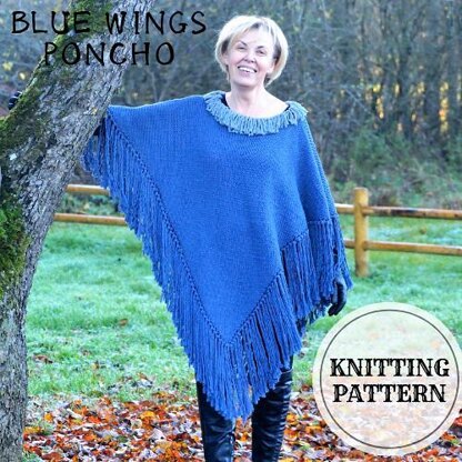 Blue Wings Poncho