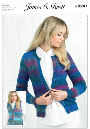 Ladies' Cardigan and Waistcoat in James C. Brett Marble Chunky - JB247