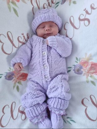 "Annmarie" Aran Knitting Pattern for Onesie