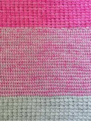 Pink and Grey Striped Shawl