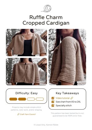 Ruffle Charm Cropped Cardigan