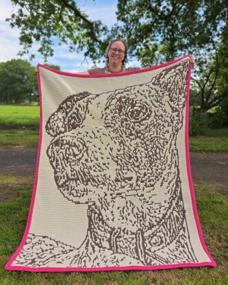 Whippet "Freya" | Dog Mosaic Crochet Blanket