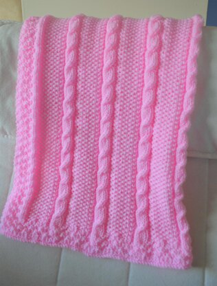 Cable Baby Blankets in two simple designs