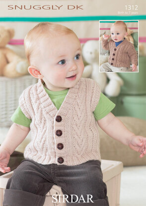 Cardigan and Waistcoat in Sirdar Snuggly DK - 1312 - Downloadable PDF