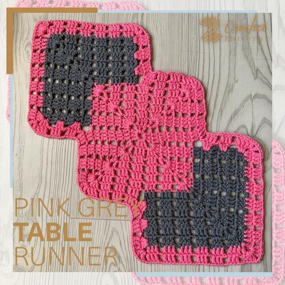 Pink Grey Table Runner