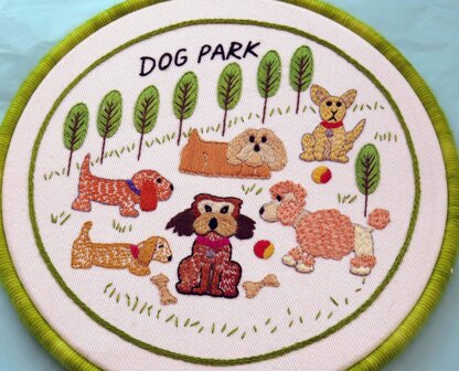 Stitchdoodles Dog Park Hand Embroidery Pattern