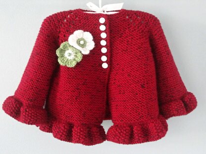 Knit Pattern Baby Girl Jacket Amelia