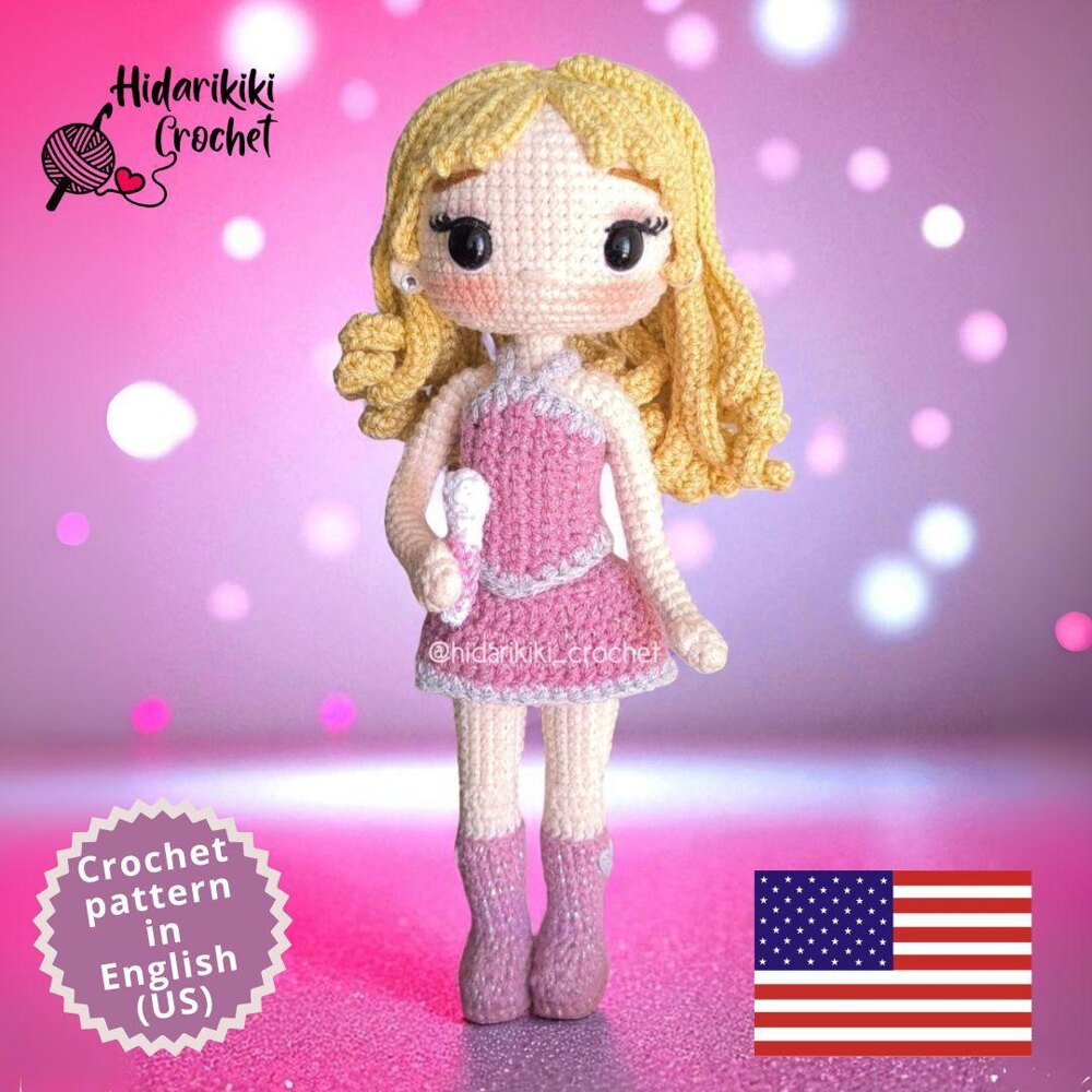 sabrina carpenter crochet dress Sabrina Carpenter Inspired Crochet Doll Pattern | Poseable Amigurumi Doll  22 cm | Short n’ Sweet Tour Juno Outfit