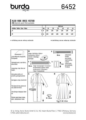 Burda Style Womenâ€™s Dresses B6452 - Paper Pattern, Size 8-18