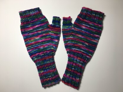 Hand-dyed Fingerless Mitts