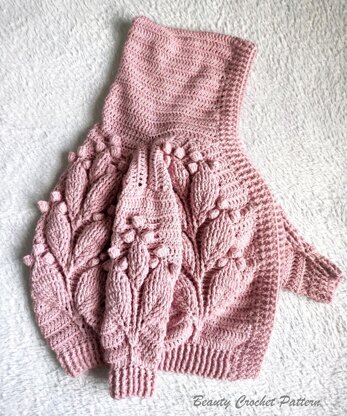 Hooded Leaves Cardigan