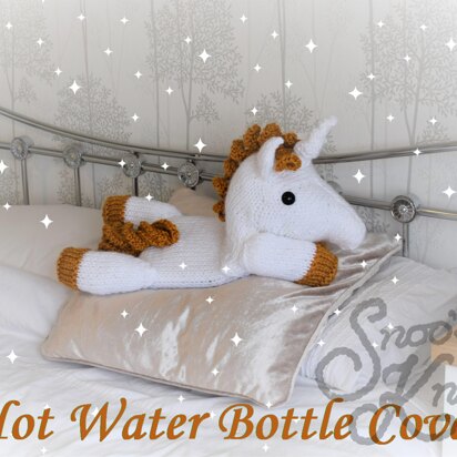 Unicorn Hot Water Bottle Cover Knitting Pattern Snoo's Knits - knitting pattern