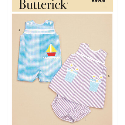 Butterick Baby Overalls, Dress and Panties B6905 - Paper Pattern, Size NB-S-M-L-XL