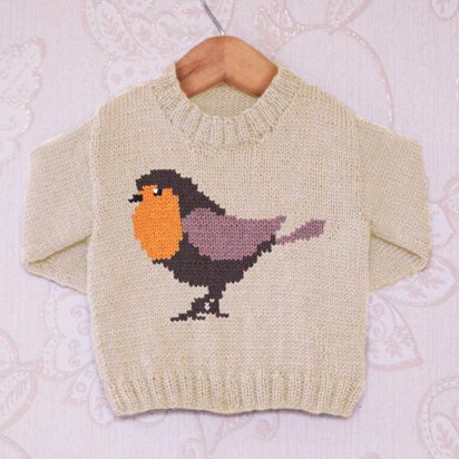 Intarsia - Robin Chart - Childrens Sweater