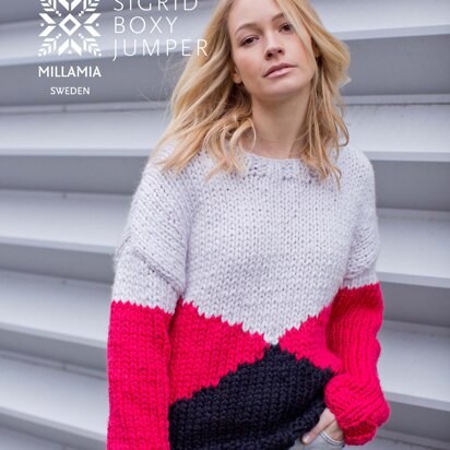Sigrid Boxy Jumper - Knitting Pattern For Women in MillaMia Naturally Soft Super Chunky