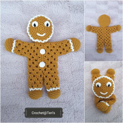Gingerbread Man Granny Hexagon Lovey