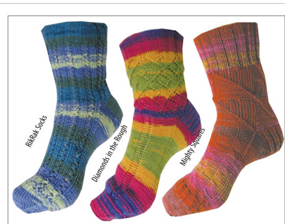 Sock Trio in Knit One Crochet Too Ty-Dy Socks - 1592