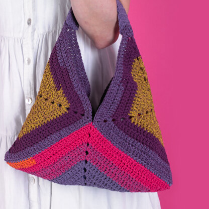 Sundown Shoulder Bag - Free Crochet Pattern for Women in Paintbox Yarns Recycled Crafty Pots by Paintbox Yarns