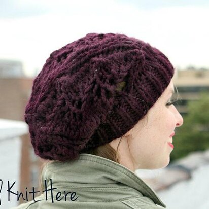 Slouchy Lace Hat - knitting pattern