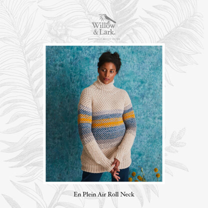 En Plein Air Roll Neck - Sweater Knitting Pattern For Women in Willow & Lark Poetry and Ramble by Willow & Lark