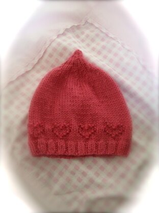 Sweetheart Baby Hat, Knitting Pattern