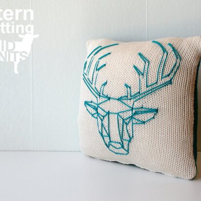 Origami Stag Head Throw Pillow (2016012)