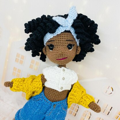 Amigurumi doll pattern, crochet girl pattern, crochet doll outfit