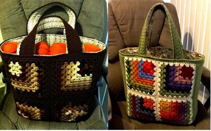 Mitered granny tote bag