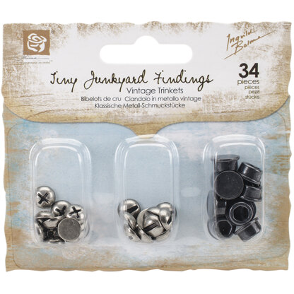 Prima Marketing Junkyard Findings Metal Trinkets - Screw Heads 34/Pkg