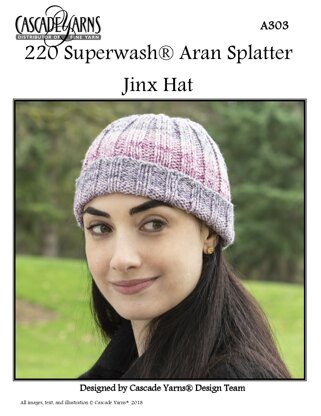 Jinx Hat in Cascade 220 Superwash Aran Splatter - A303 - Downloadable PDF