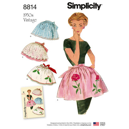 Simplicity 8814 Misses Vintage Aprons - Paper Pattern, Size OS (ONE SIZE)