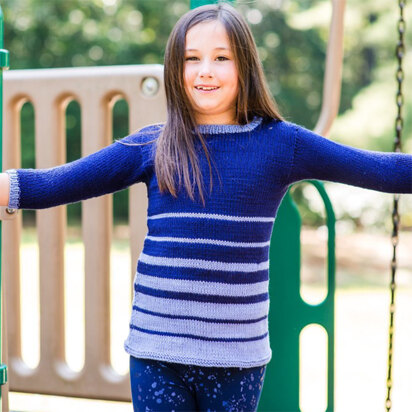 868 Blueberry Smoothie - Sweater Knitting Pattern for Kids in Valley Yarns Conway