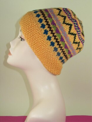 Simple Fairisle Slouch Hat